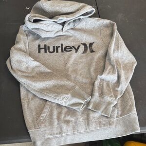 Hurley Men's Heather Gray Logo Crewneck Hoodie